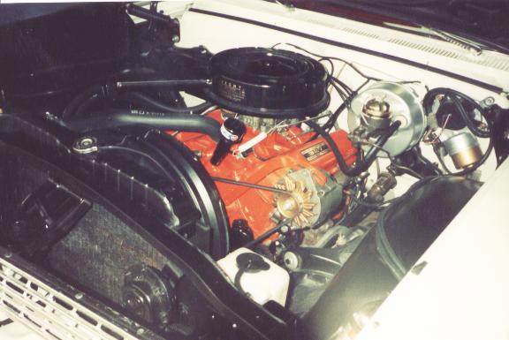 A photo of the finished engine and under-hood area