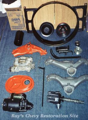 Photo of some restored parts for the 409