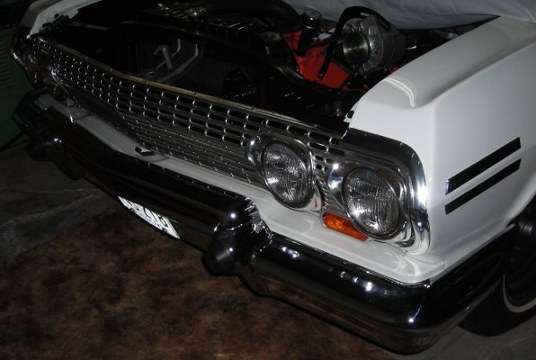 Photo of the front bumper back on the car