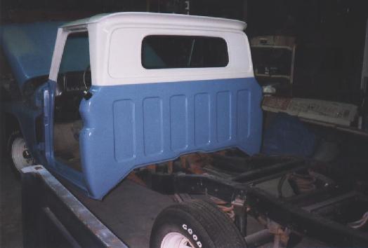 Photo showing the back of the cab painted