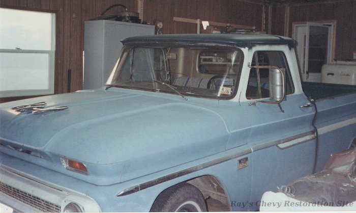 Before restoration photo of Dad's 66 C10 truck