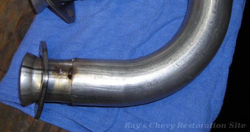 Photo of the exhaust down pipes in progress