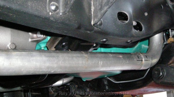 Photo of the right side down pipe on the truck