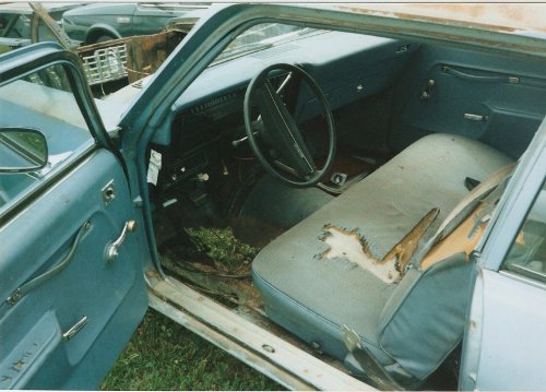 Interior photo of 73 Nova parts car
