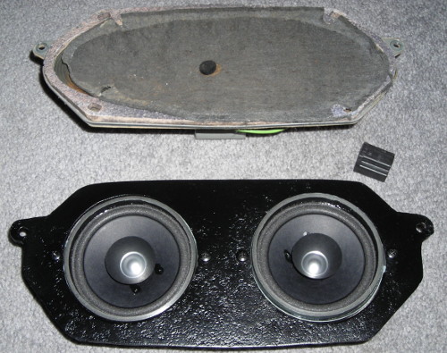 Photo of original and stereo dash speakers