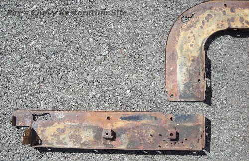 Another photo of the rusty flange pieces used as templates